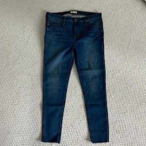 Madewell dark blue wash high rise skinny jean
